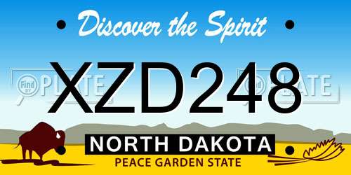 XZD248 North Dakota License Plate