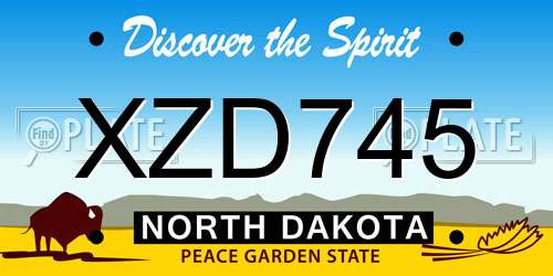 XZD745 North Dakota License Plate