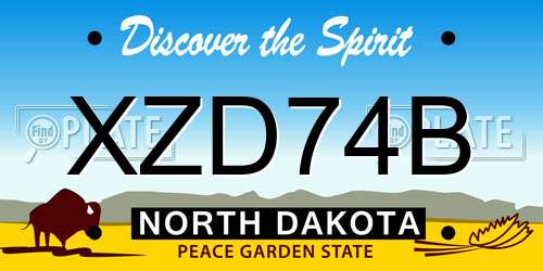 XZD74B North Dakota License Plate