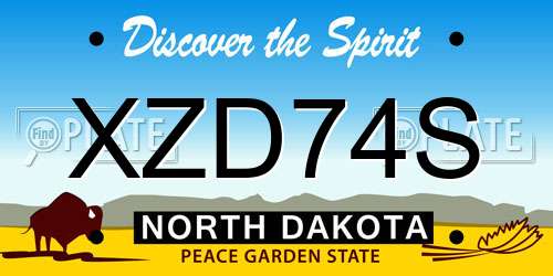 XZD74S North Dakota License Plate