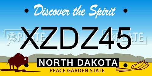 XZDZ45 North Dakota License Plate