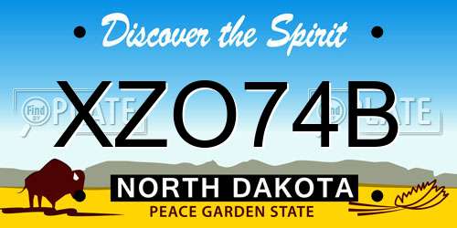 XZO74B North Dakota License Plate