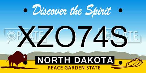 XZO74S North Dakota License Plate