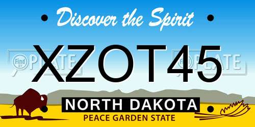 XZOT45 North Dakota License Plate