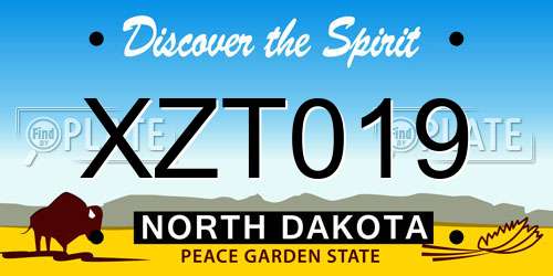 XZT019 North Dakota License Plate