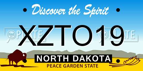 XZTO19 North Dakota License Plate