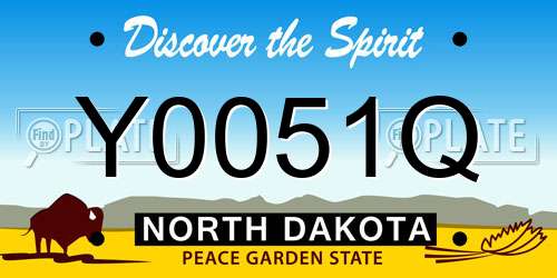 Y0051Q North Dakota License Plate