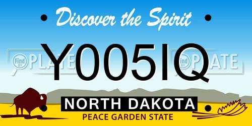 Y005IQ North Dakota License Plate