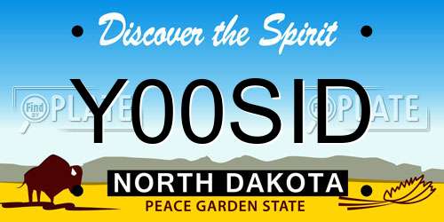 Y00SID North Dakota License Plate