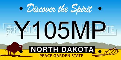 Y105MP North Dakota License Plate