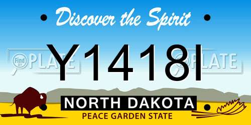 Y1418I North Dakota License Plate