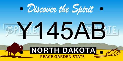 Y145AB North Dakota License Plate