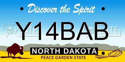 Y14BAB North Dakota License Plate