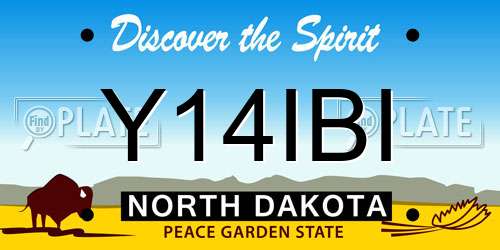 Y14IBI North Dakota License Plate