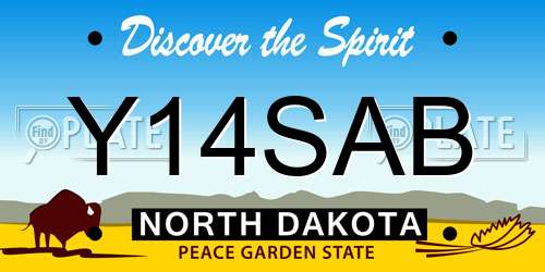 Y14SAB North Dakota License Plate