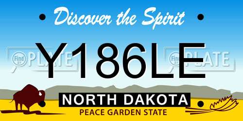 Y186LE North Dakota License Plate