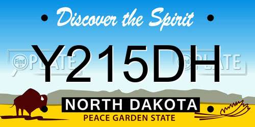 Y215DH North Dakota License Plate