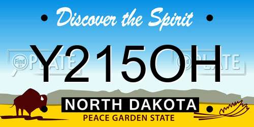 Y215OH North Dakota License Plate