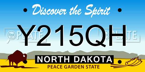 Y215QH North Dakota License Plate
