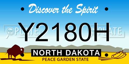 Y2180H North Dakota License Plate