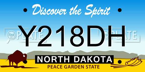 Y218DH North Dakota License Plate