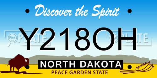 Y218OH North Dakota License Plate