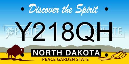 Y218QH North Dakota License Plate