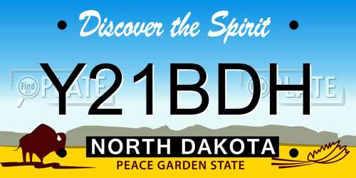 Y21BDH North Dakota License Plate