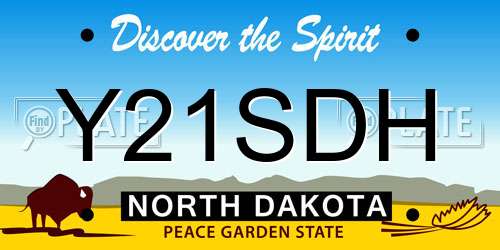 Y21SDH North Dakota License Plate