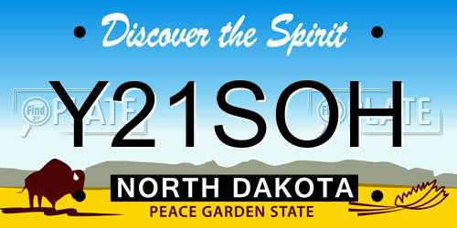 Y21SOH North Dakota License Plate
