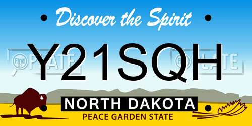 Y21SQH North Dakota License Plate