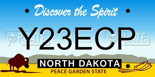 Y23ECP North Dakota License Plate