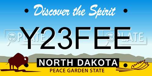 Y23FEE North Dakota License Plate