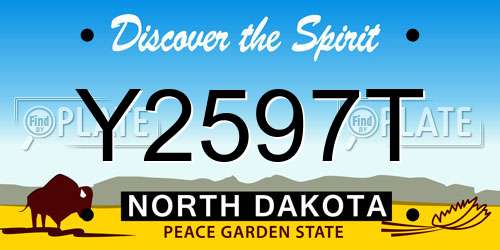 Y2597T North Dakota License Plate