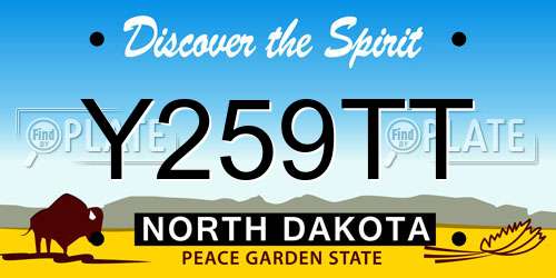 Y259TT North Dakota License Plate