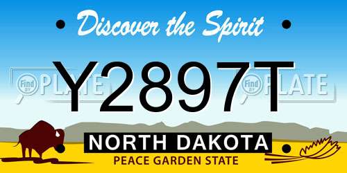 Y2897T North Dakota License Plate