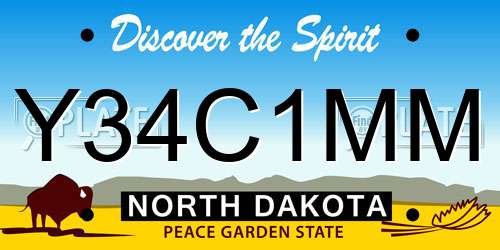 Y34C1MM North Dakota License Plate