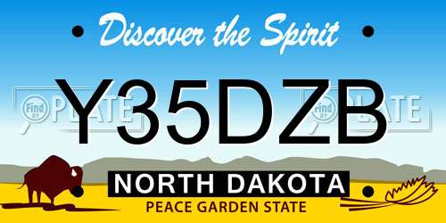 Y35DZB North Dakota License Plate