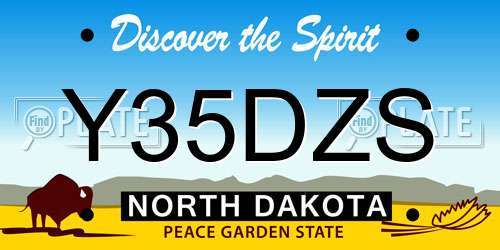 Y35DZS North Dakota License Plate