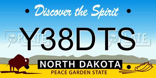 Y38DTS North Dakota License Plate