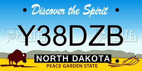 Y38DZB North Dakota License Plate