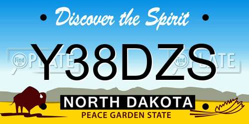 Y38DZS North Dakota License Plate
