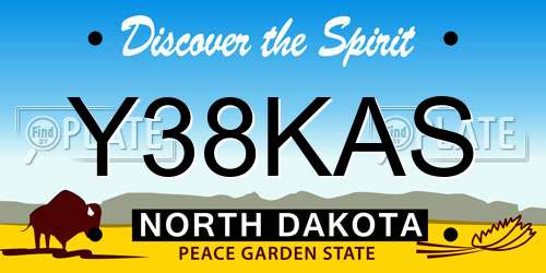 Y38KAS North Dakota License Plate