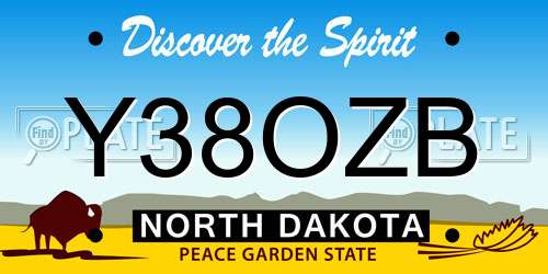 Y38OZB North Dakota License Plate
