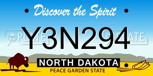 Y3N294 North Dakota License Plate