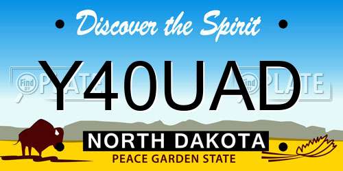 Y40UAD North Dakota License Plate
