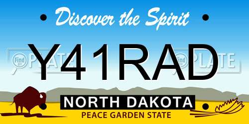 Y41RAD North Dakota License Plate
