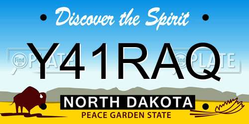 Y41RAQ North Dakota License Plate