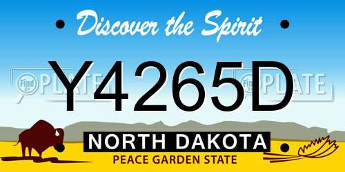Y4265D North Dakota License Plate