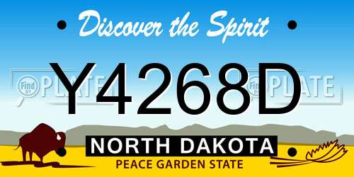 Y4268D North Dakota License Plate